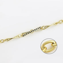 Charger l&#39;image dans la galerie, 14 K Gold Plated bracelet with black and white zirconia
