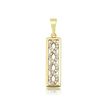 Load image into Gallery viewer, 14 K Gold Plated infinity pendant with white zirconia
