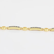 Load image into Gallery viewer, 14 K Gold Plated bracelet with blue zirconia
