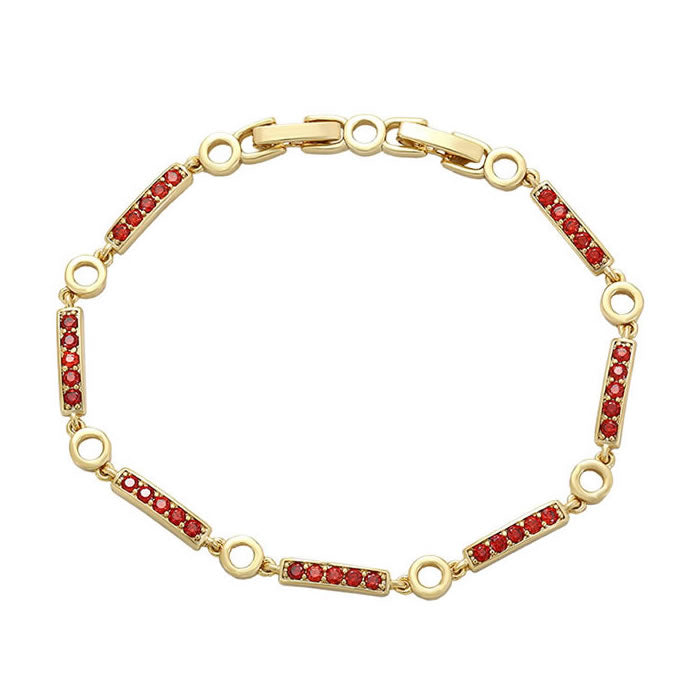 14 K Gold Plated bracelet with red zirconia