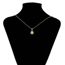 Load image into Gallery viewer, 14 K Gold Plated sun pendant with white zirconia
