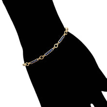 Load image into Gallery viewer, 14 K Gold Plated bracelet with blue zirconia
