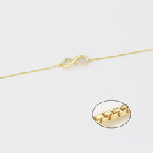 Charger l&#39;image dans la galerie, 14 K Gold Plated infinity bracelet with white zirconia
