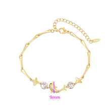 Charger l&#39;image dans la galerie, 14 K Gold Plated dolphin bracelet with white zirconia
