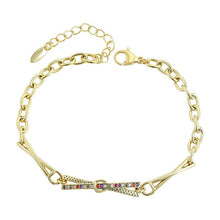 Charger l&#39;image dans la galerie, 14 K Gold Plated bracelet with multicoloured zirconia
