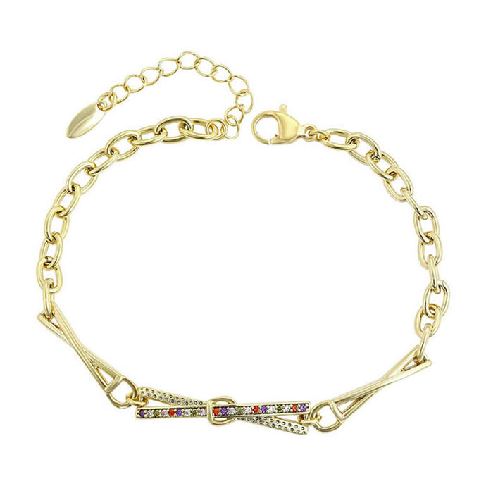14 K Gold Plated bracelet with multicoloured zirconia