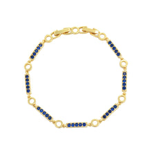 Load image into Gallery viewer, 14 K Gold Plated bracelet with blue zirconia
