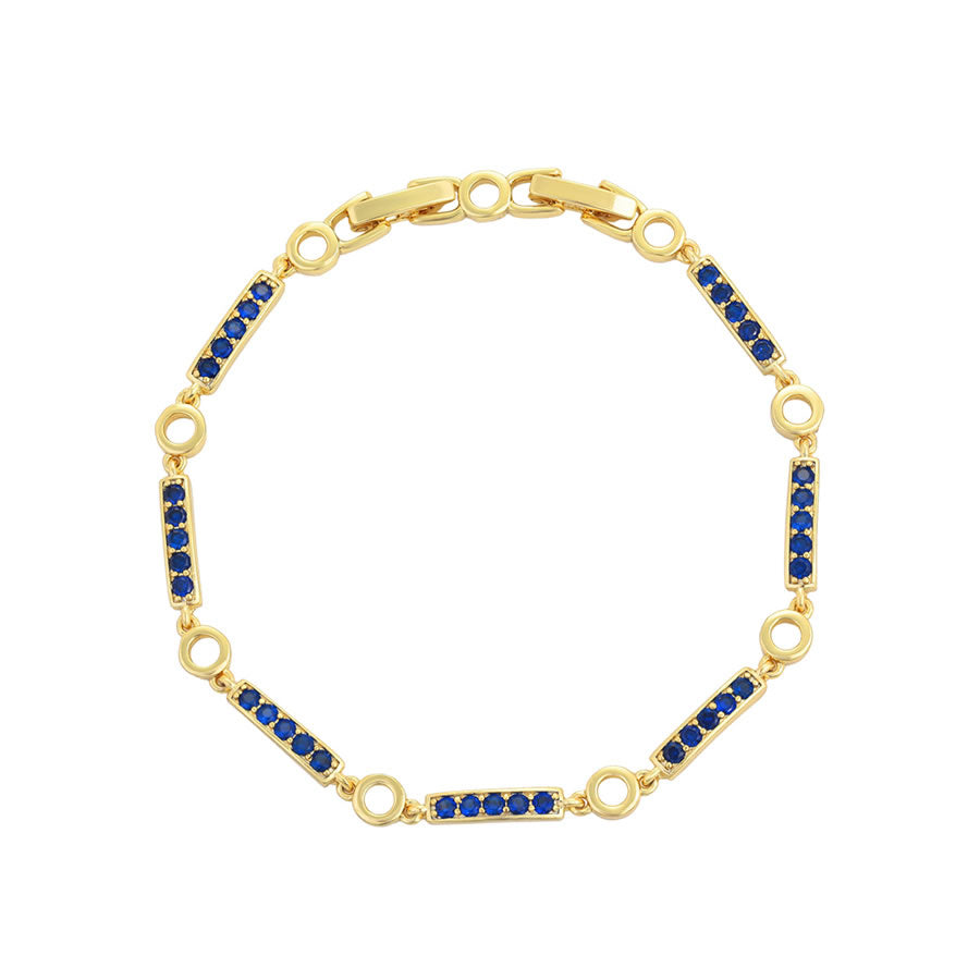 14 K Gold Plated bracelet with blue zirconia