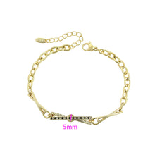 Charger l&#39;image dans la galerie, 14 K Gold Plated bracelet with black and white zirconia
