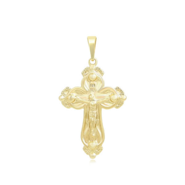 14 K Gold Plated cross pendant with necklace