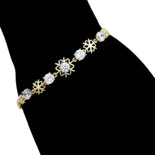 Load image into Gallery viewer, 14 K Gold Plated bracelet with white zirconia
