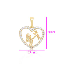 Charger l&#39;image dans la galerie, 14 K Gold Plated Mother and baby pendant with white zirconia
