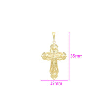 Charger l&#39;image dans la galerie, 14 K Gold Plated cross pendant with necklace
