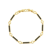 Charger l&#39;image dans la galerie, 14 K Gold Plated bracelet with black zirconia
