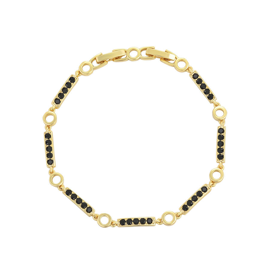 14 K Gold Plated bracelet with black zirconia