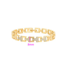 Charger l&#39;image dans la galerie, 14 K Gold Plated bracelet with white zirconia
