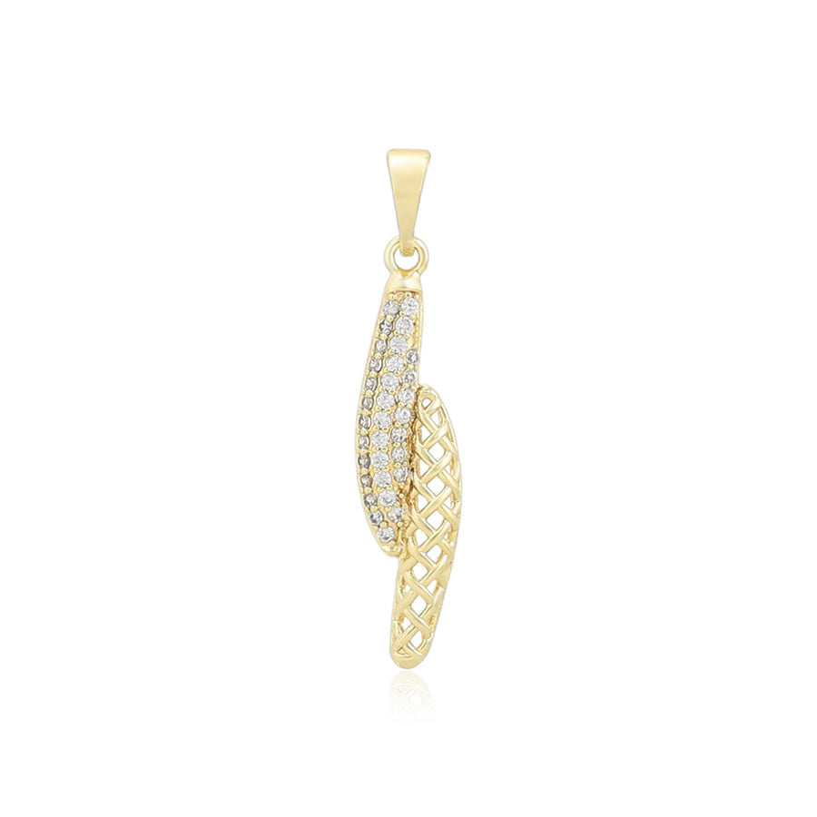 14 K Gold Plated pendant with white zirconia