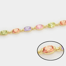 Charger l&#39;image dans la galerie, 14 K Gold Plated bracelet with coloured zirconia
