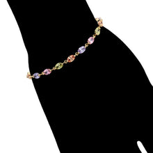 Charger l&#39;image dans la galerie, 14 K Gold Plated bracelet with coloured zirconia
