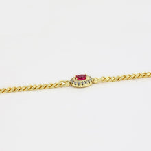 Load image into Gallery viewer, 14 K Gold Plated bracelet with pink zirconia

