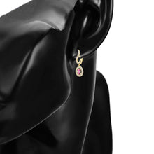 Cargar imagen en el visor de la galería, 14 K Gold Plated drop earrings with coloured zirconia
