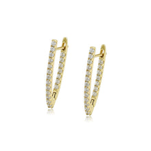 Load image into Gallery viewer, 14 K Gold Plated earrings with white zirconia
