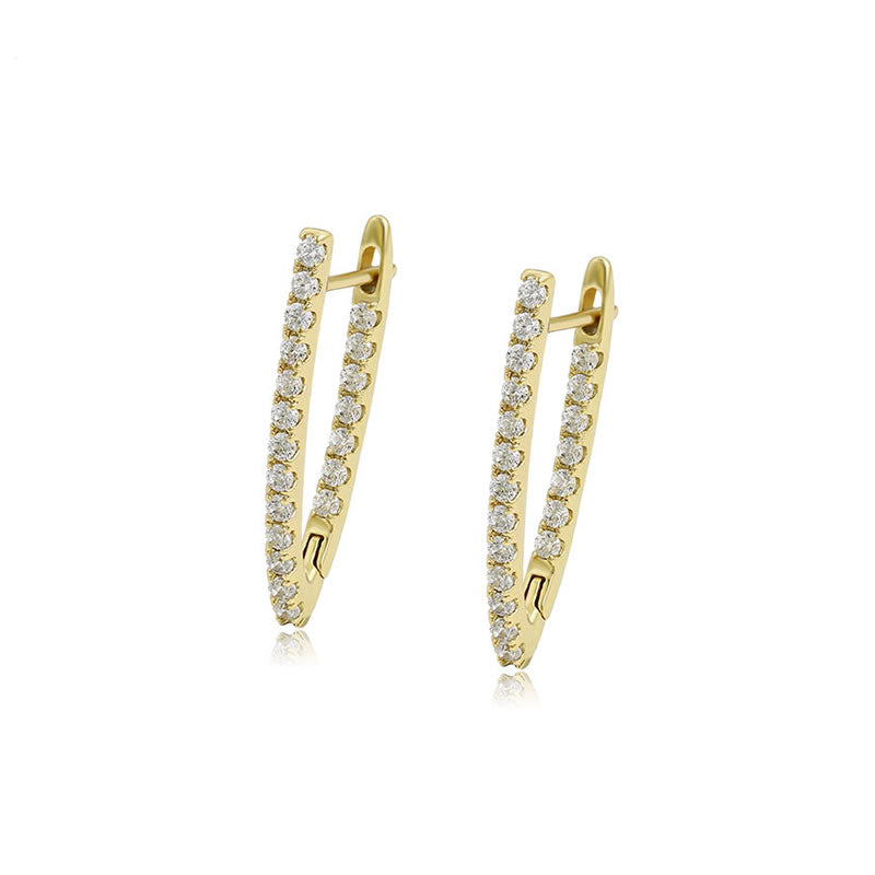 14 K Gold Plated earrings with white zirconia