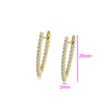 Charger l&#39;image dans la galerie, 14 K Gold Plated earrings with white zirconia
