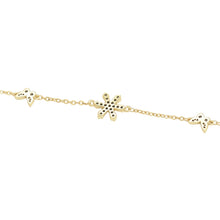 Charger l&#39;image dans la galerie, 14 K Gold Plated star and butterflies bracelet with white zirconia
