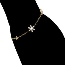 Charger l&#39;image dans la galerie, 14 K Gold Plated star and butterflies bracelet with white zirconia

