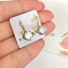 Charger l&#39;image dans la galerie, 14 K Gold and Rhodium Plated earrings with white zirconium - BIJUNET
