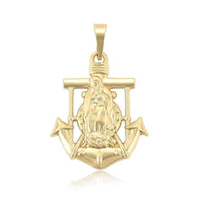Load image into Gallery viewer, 14 K Gold Plated Anchor Virgin pendant - BIJUNET
