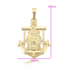 Load image into Gallery viewer, 14 K Gold Plated Anchor Virgin pendant - BIJUNET
