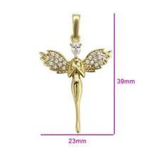 Charger l&#39;image dans la galerie, 14 K Gold Plated angel pendant with white zirconium - BIJUNET
