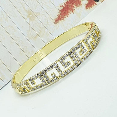 14 K Gold Plated bangle with white zirconium - BIJUNET