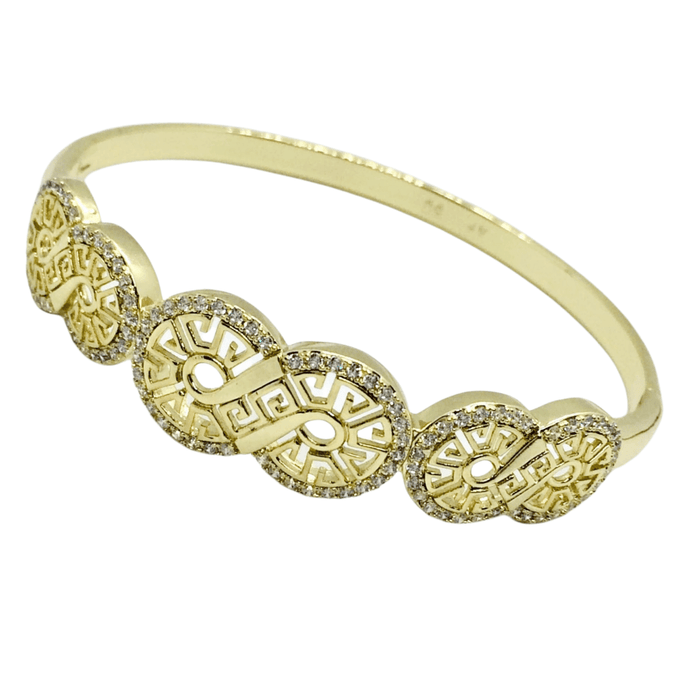 14 K Gold Plated bangle with white zirconium - BIJUNET