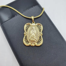 Cargar imagen en el visor de la galería, 14 K Gold Plated Blessed Virgin Lady of Guadalupe pendant - BIJUNET
