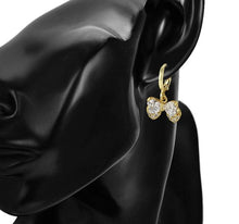 Load image into Gallery viewer, 14 K Gold Plated bow earrings with white zirconium - BIJUNET
