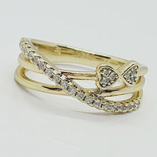 Load image into Gallery viewer, 14 K Gold Plated bow ring with white zirconium - BIJUNET
