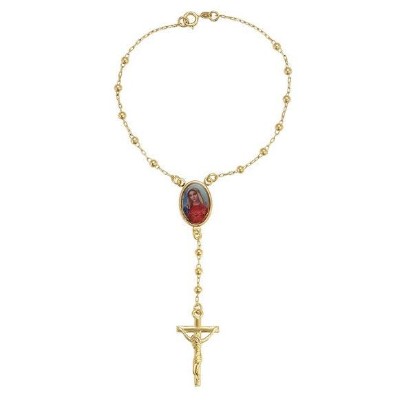 14 K Gold Plated bracelet Rosary - BIJUNET