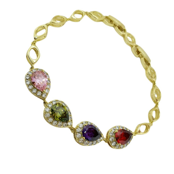 14 K Gold Plated bracelet with colored zirconium - BIJUNET