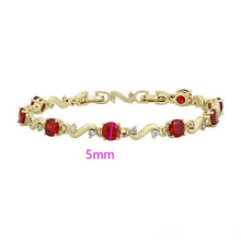 Load image into Gallery viewer, 14 K Gold Plated bracelet with red zirconium - BIJUNET
