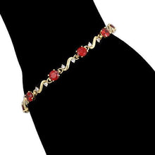 Load image into Gallery viewer, 14 K Gold Plated bracelet with red zirconium - BIJUNET
