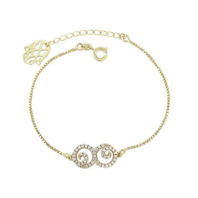 14 K Gold Plated bracelet with white zirconium - BIJUNET