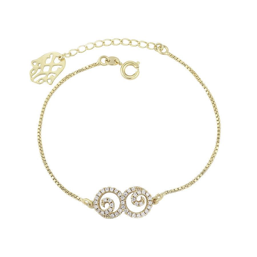 14 K Gold Plated bracelet with white zirconium - BIJUNET