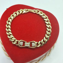 Load image into Gallery viewer, 14 K Gold Plated bracelet with white zirconium - BIJUNET
