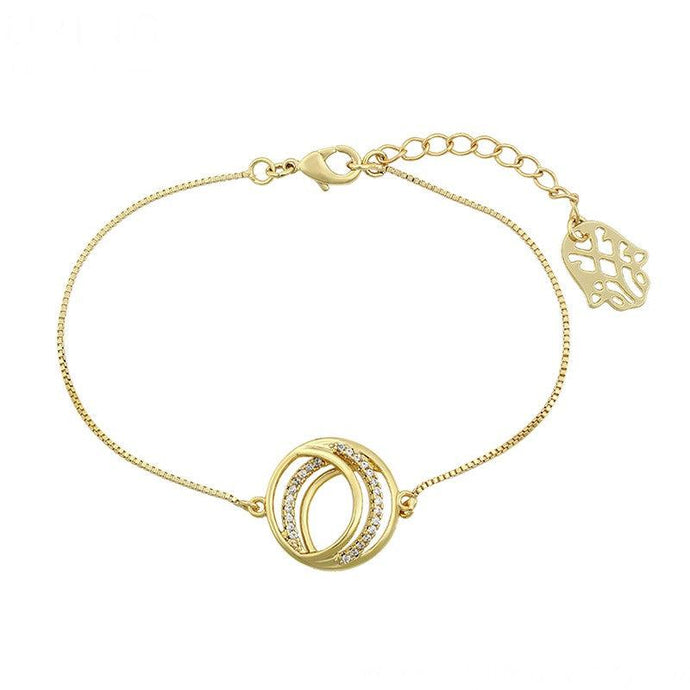 14 K Gold Plated bracelet with white zirconium - BIJUNET