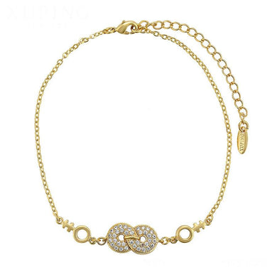 14 K Gold Plated bracelet with white zirconium - BIJUNET