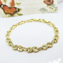 Load image into Gallery viewer, 14 K Gold Plated bracelet with white zirconium - BIJUNET
