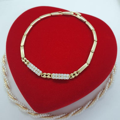 14 K Gold Plated bracelet with white zirconium - BIJUNET